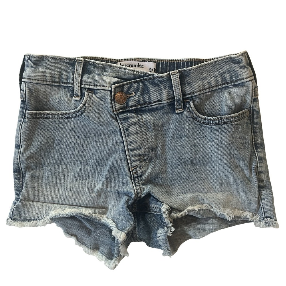 abercrombie kids Girl's Size 9/10 High-Rise Shortie Short‎ Pull-On Light Wash